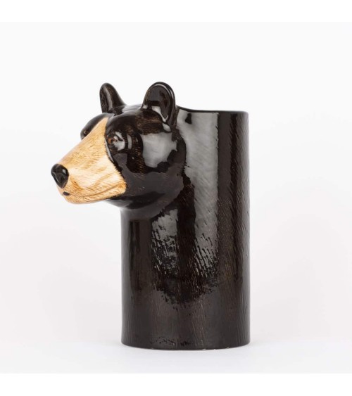 Ours Noir - Pot à ustensiles de cuisine en ceramique Quail Ceramics original suisse