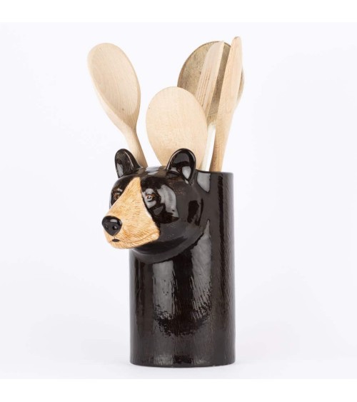 Black Bear - Ceramic Utensil Holder Quail Ceramics