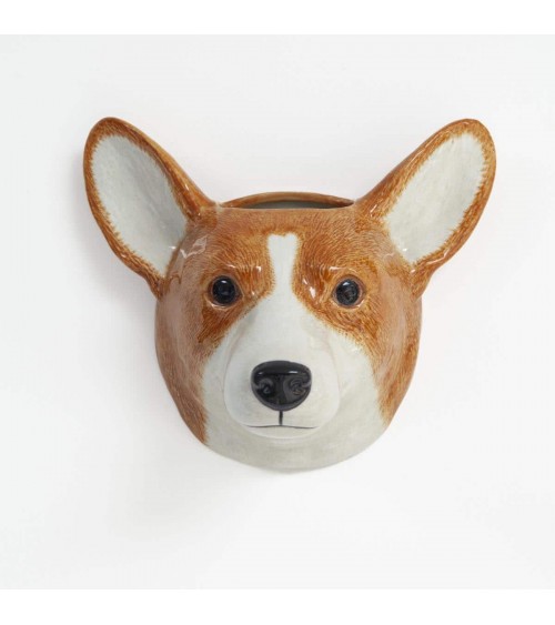 Corgi - Piccolo vaso da parete cane Quail Ceramics vasi eleganti per interni per fiori decorativi design kitatori svizzera