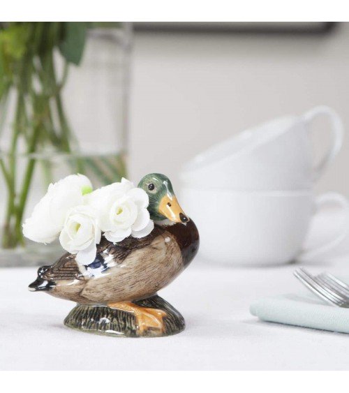 Mallard duck - Mini flower vase Quail Ceramics table flower living room vase kitatori switzerland