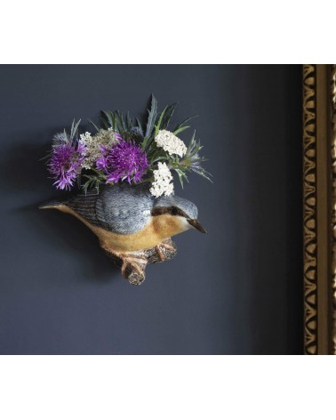 Nuthatch - Small bird ceramic Wall Vase Quail Ceramics table flower living room vase kitatori switzerland