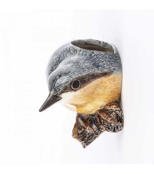 Nuthatch - Small bird ceramic Wall Vase Quail Ceramics table flower living room vase kitatori switzerland