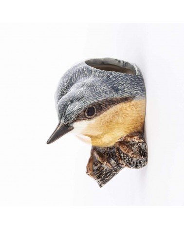 Nuthatch - Small bird ceramic Wall Vase Quail Ceramics table flower living room vase kitatori switzerland