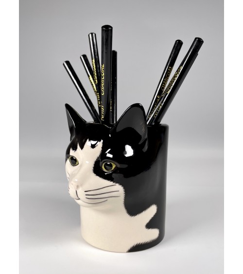 Barney - Animal Pencil pot & Flower pot - Cat Quail Ceramics pretty pen pot holder cutlery toothbrush makeup brush