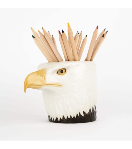 Bald eagle - Animal Pencil pot & Flower pot Quail Ceramics pretty pen pot holder cutlery toothbrush makeup brush