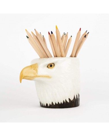 Bald eagle - Animal Pencil pot & Flower pot Quail Ceramics pretty pen pot holder cutlery toothbrush makeup brush