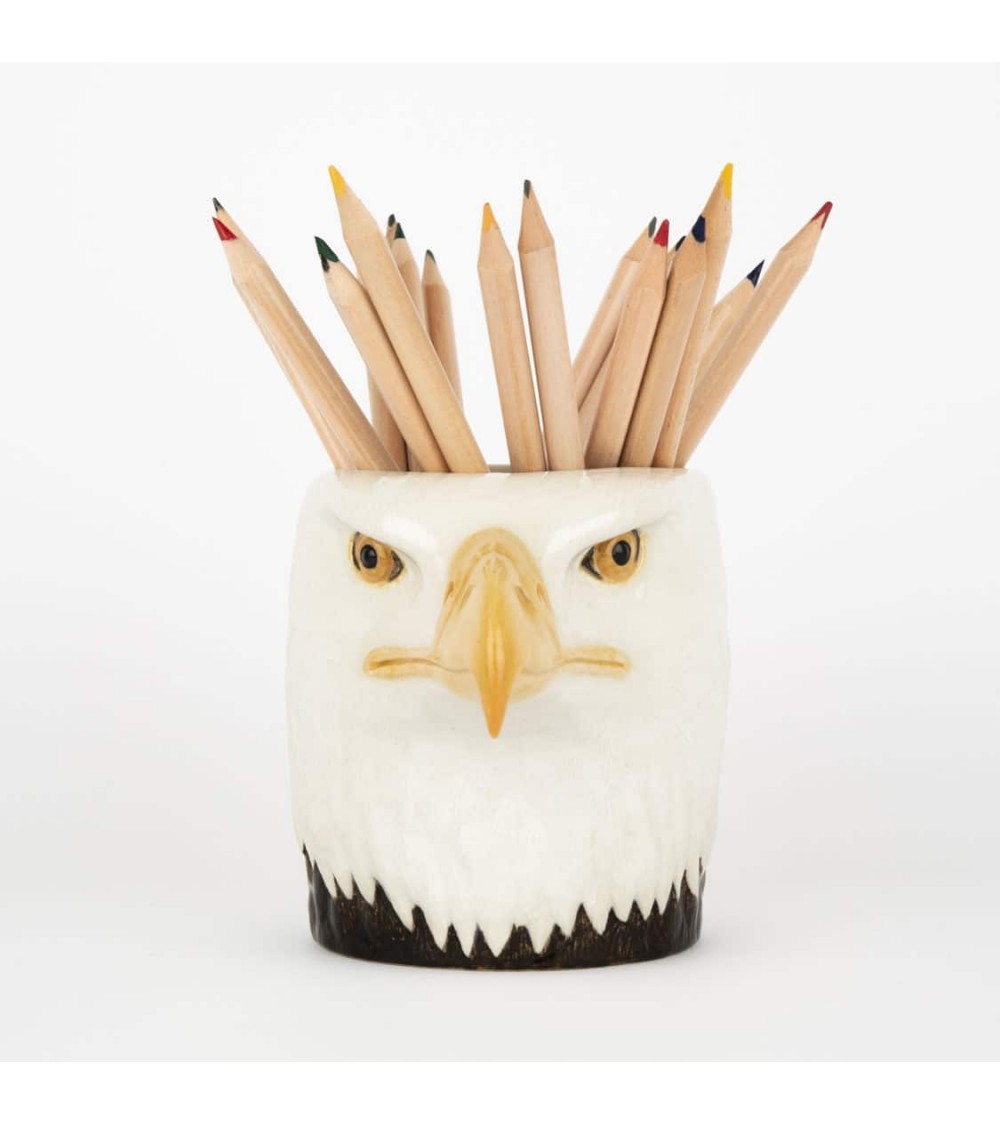 Bald eagle - Animal Pencil pot & Flower pot Quail Ceramics pretty pen pot holder cutlery toothbrush makeup brush
