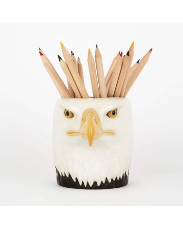 Bald eagle - Animal Pencil pot & Flower pot Quail Ceramics pretty pen pot holder cutlery toothbrush makeup brush