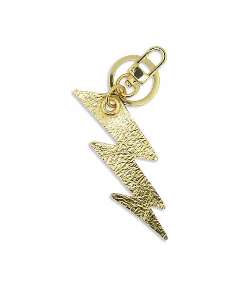 Portachiavi in pelle - Fulmine - Rosa neon e oro Alkemest idea regalo svizzera