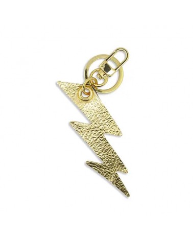 Portachiavi in pelle - Fulmine - Rosa neon e oro Alkemest idea regalo svizzera