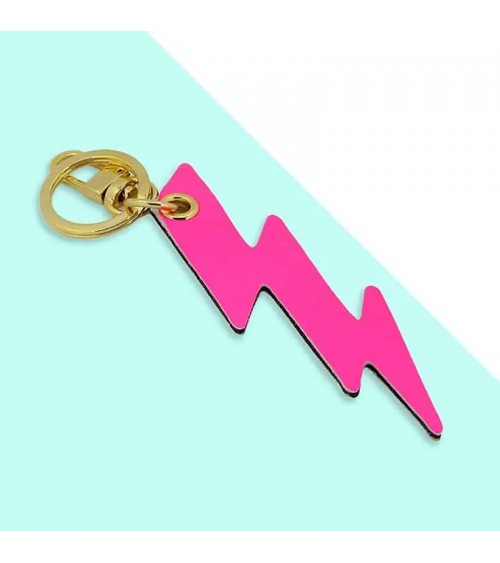 Schlüsselanhänger - Blitz - Rosa Neon & Gold Alkemest geschenkidee schweiz kaufen