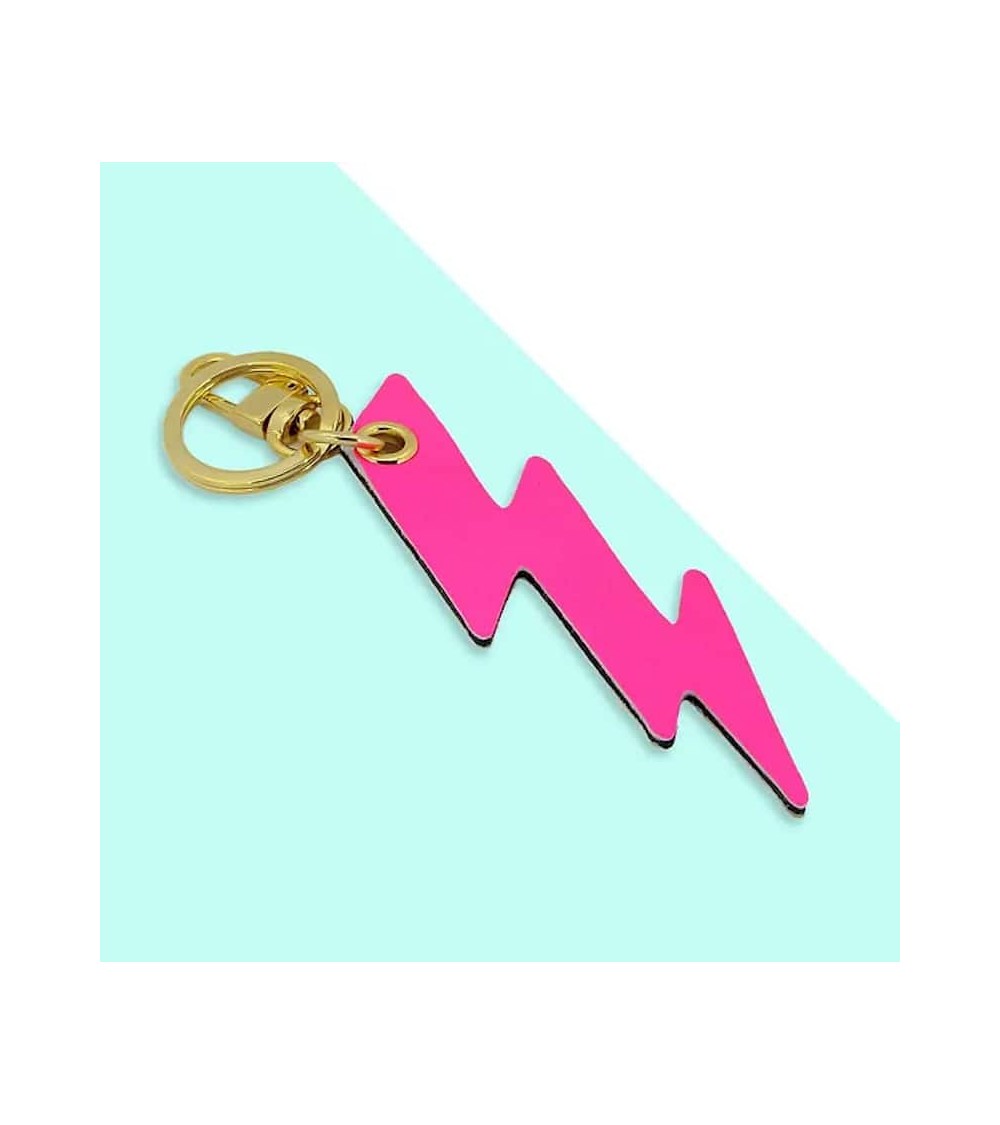 Schlüsselanhänger - Blitz - Rosa Neon & Gold Alkemest geschenkidee schweiz kaufen