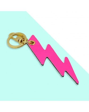 Schlüsselanhänger - Blitz - Rosa Neon & Gold Alkemest geschenkidee schweiz kaufen