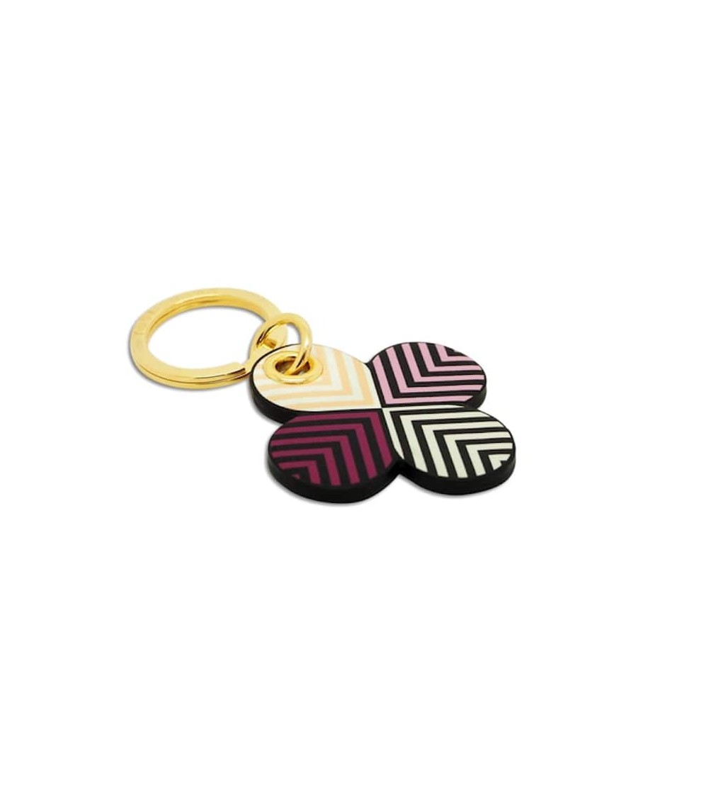 Leather Keyring - Lucky Lilac Clover Alkemest original gift idea switzerland