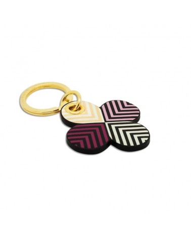 Leather Keyring - Lucky Lilac Clover Alkemest original gift idea switzerland