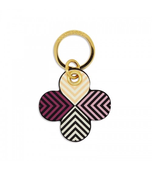 Leather Keyring - Lucky Lilac Clover Alkemest original gift idea switzerland