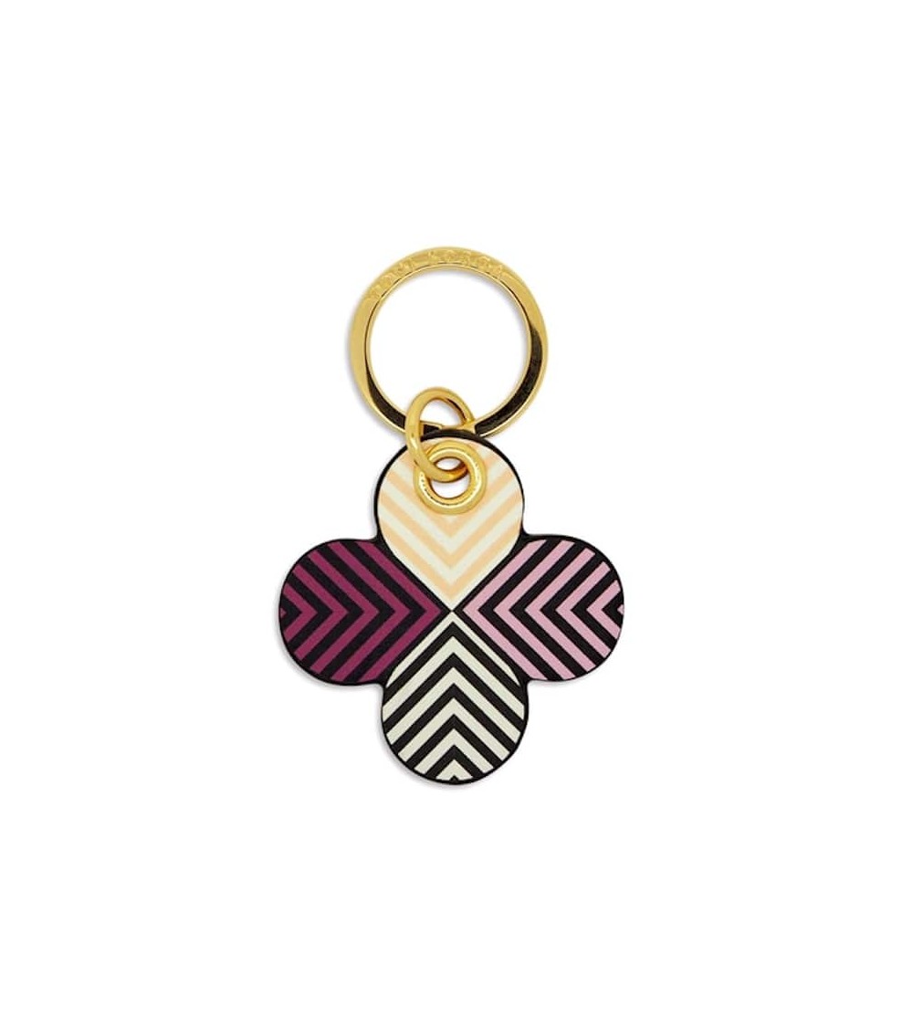 Leather Keyring - Lucky Lilac Clover Alkemest original gift idea switzerland