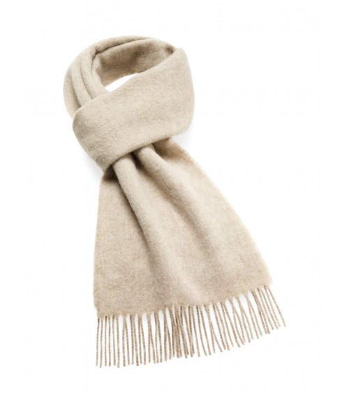 PLAIN Beige - Sciarpa di lana merinos beige Bronte by Moon sciarpa inglese per donna da uomo per donna sciarpe di lana eleganti