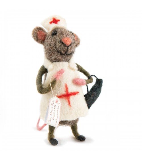 Nurse Mouse - Decorative object Sew Heart Felt original kitatori switzerland