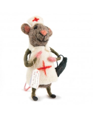 Nurse Mouse - Decorative object Sew Heart Felt original kitatori switzerland