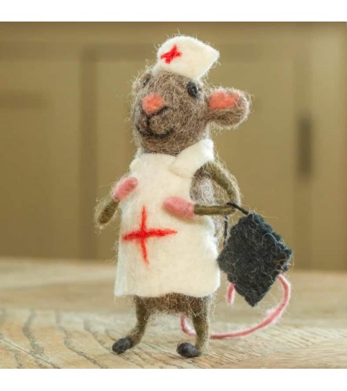 Nurse Mouse - Decorative object Sew Heart Felt original kitatori switzerland