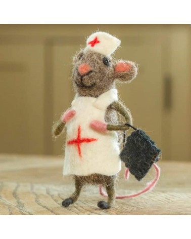 Krankenschwester Maus - Deko Objekt Sew Heart Felt schöne deko schweiz kaufen