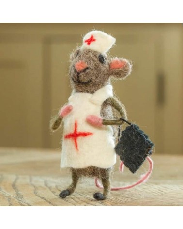 Nurse Mouse - Decorative object Sew Heart Felt original kitatori switzerland