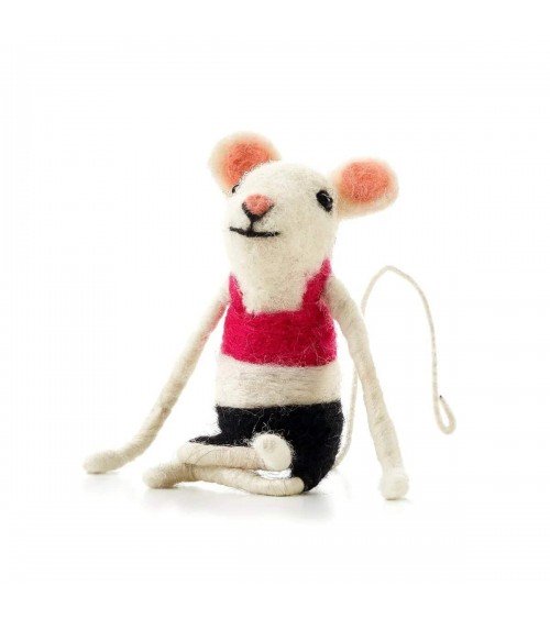 Souris yoga - Objet déco Sew Heart Felt original kitatori suisse