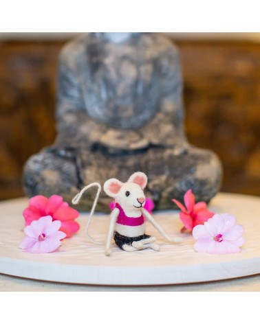 Yoga Mouse - Decorative object Sew Heart Felt original kitatori switzerland