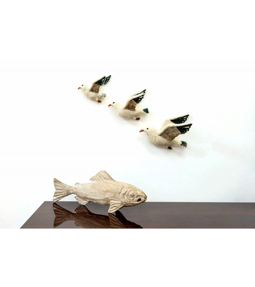 Wall decoration - Flying Seagulls Trio Sew Heart Felt