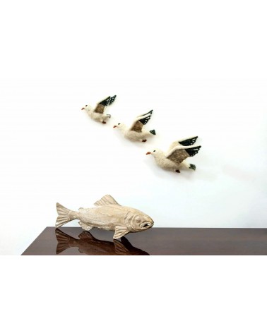 Wanddeko - Trio fliegender Möwen Sew Heart Felt Kitatori Schweiz kaufen