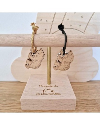 Bär - Schlüsselanhänger aus Holz mit karabiner Les Petites Hirondelles geschenkidee schweiz kaufen