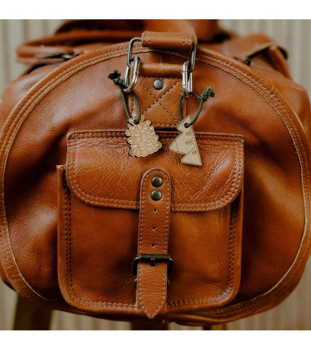 Montagne - Porte clé en bois avec mousqueton Les Petites Hirondelles idée cadeau original suisse