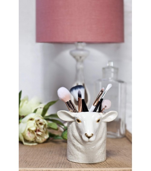 Suffolk Schaf mit weißem Gesicht - Stiftehalter & Blumentopf Quail Ceramics schreibtisch büro kinder besteckbehälter make up ...