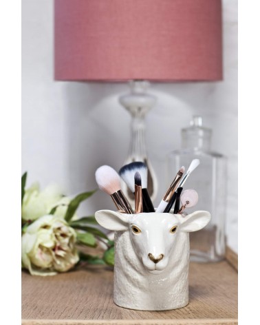 Suffolk Schaf mit weißem Gesicht - Stiftehalter & Blumentopf Quail Ceramics schreibtisch büro kinder besteckbehälter make up ...