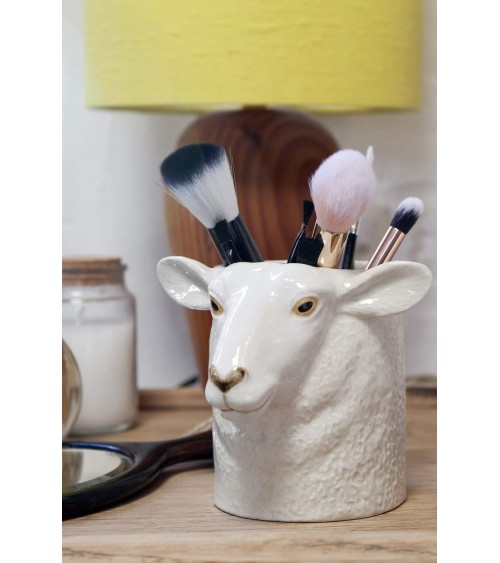 Suffolk Schaf mit weißem Gesicht - Stiftehalter & Blumentopf Quail Ceramics schreibtisch büro kinder besteckbehälter make up ...