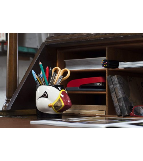 Papageientaucher - Stiftehalter & Blumentopf Quail Ceramics schreibtisch büro kinder besteckbehälter make up pinselhalter