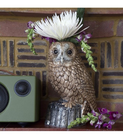 Tawny Owl - ceramic Flower Vase Quail Ceramics table flower living room vase kitatori switzerland