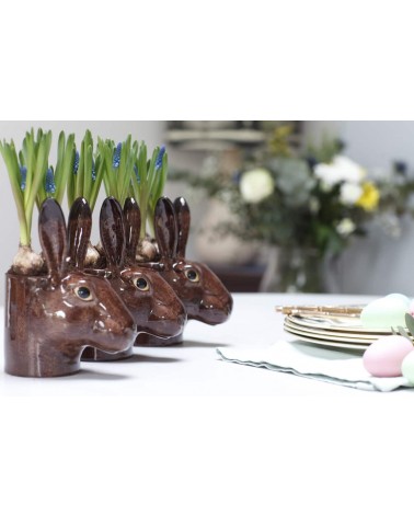 Hare - Animal Pencil pot & Flower pot Quail Ceramics pretty pen pot holder cutlery toothbrush makeup brush