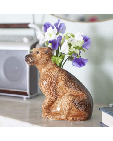 Vase à fleurs - Border Terrier Quail Ceramics design fleur décoratif original kitatori suisse