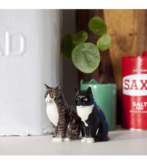 Millie & Julius - Salt and pepper shaker Cat Quail Ceramics pots set shaker cute unique cool