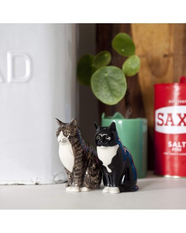 Millie & Julius - Salt and pepper shaker Cat Quail Ceramics pots set shaker cute unique cool