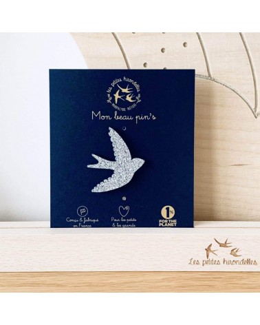 Swallow - Sequined felt pin Les Petites Hirondelles broches and pins hat pin badges collectible