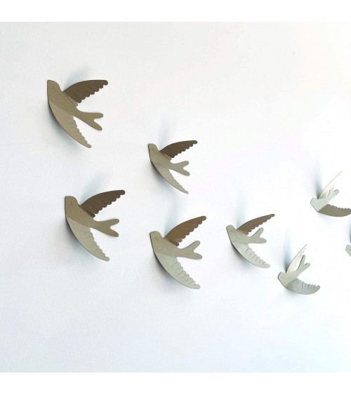 Schwalben aus Papier - Wanddeko