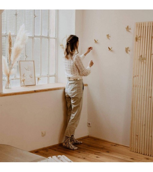 Hirondelles en papier - Décoration murale