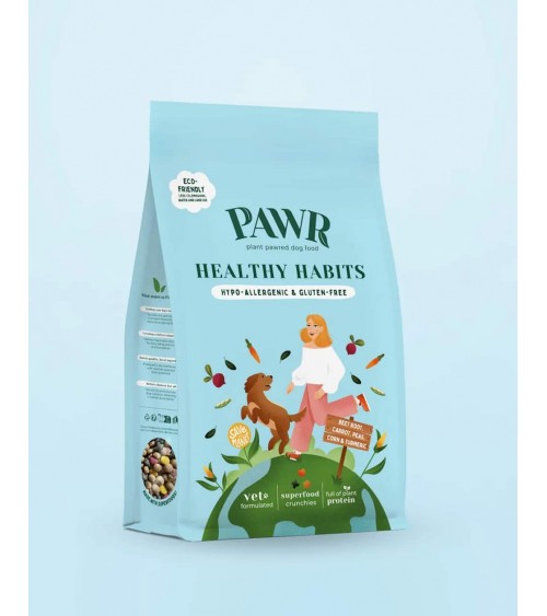 Healthy Habits - Hypoallergenic vegan dog food PAWR best vegetarian plant based allergy dog food