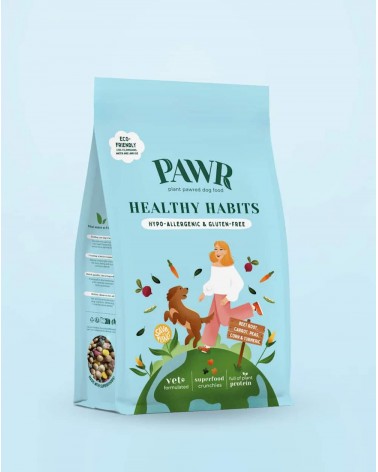 Healthy Habits - Hypoallergenic vegan dog food PAWR best vegetarian plant based allergy dog food