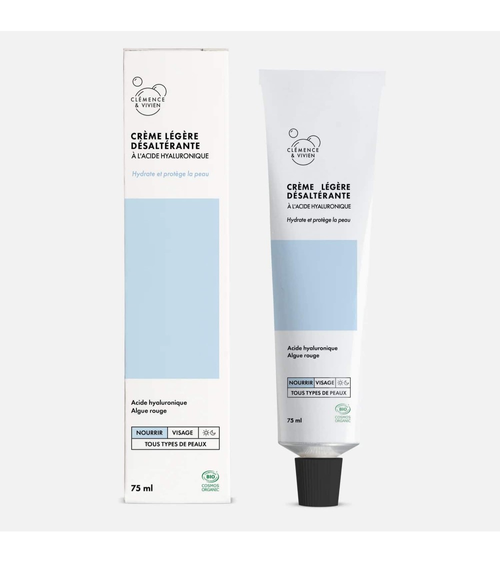 Crema leggera dissetante per il viso Clémence et Vivien cosmetici naturali cosmeci svizzeri