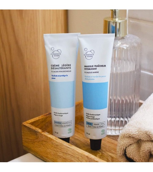 Moisturising freshness mask for the face with seaweed Clémence et Vivien vegan cruelty free cosmetic compagnies