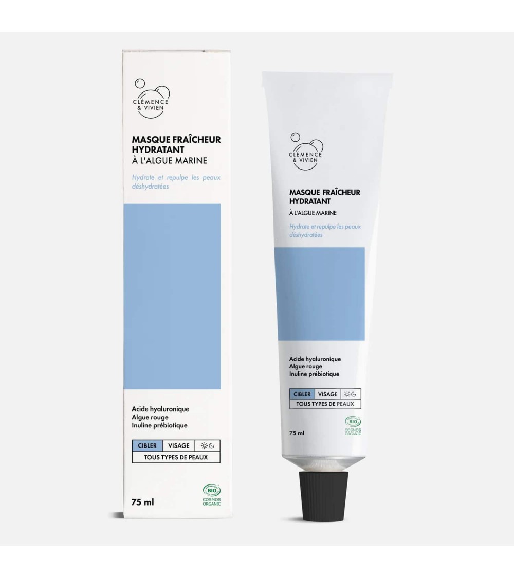 Masque fraîcheur hydratant à l'algue marine Clémence et Vivien cosmetique naturel de qualité vegan